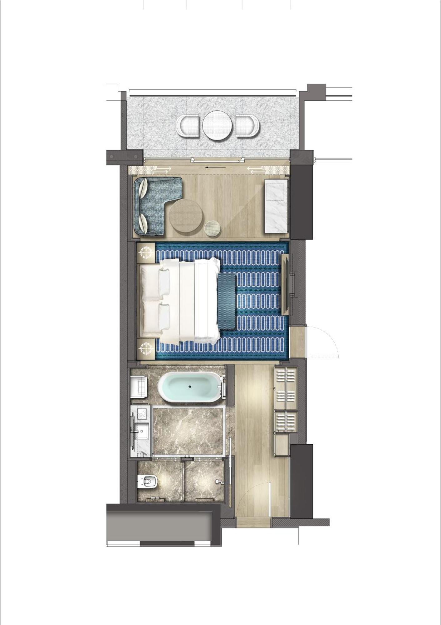 City Of Dreams Mediterranean - Integrated Resort, Casino & Entertainment Limassol Kültér fotó Floorplan of a typical room